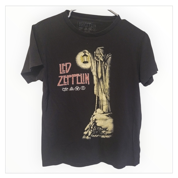 led zeppelin Other - 4/25 Led Zeppelin The Hermit Zoso Runic Symbols Graphic Band T-Shirt Black